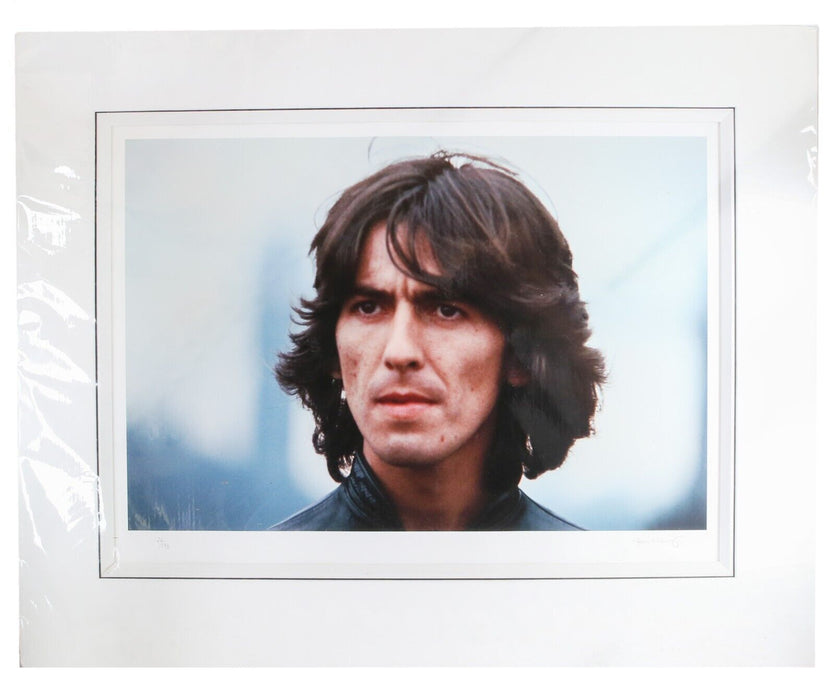 TOM MURRAY, 'GEORGE HARRISON', LIMITED EDITION BEATLES PRINT 26/195 SIGNED & C.O.A.