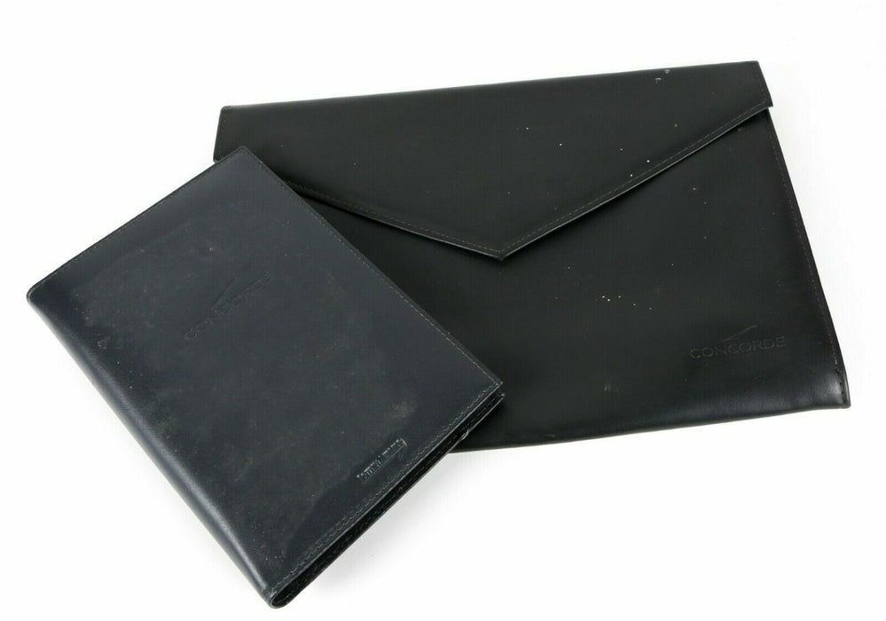 CONCORDE, BRITISH AIRWAYS - LEATHER BUSINESS CARD WALLET &amp; DOCUMENT FOLDER POUCH