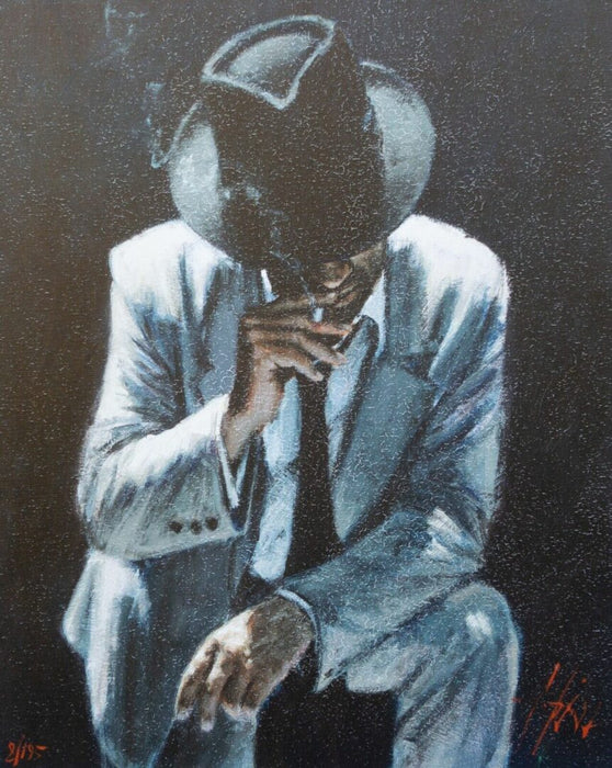 FABIAN PEREZ -UNDER THE LIGHT WITH WHITE SUIT- LIMITED EDITION PRINT 8/195 &amp; COA