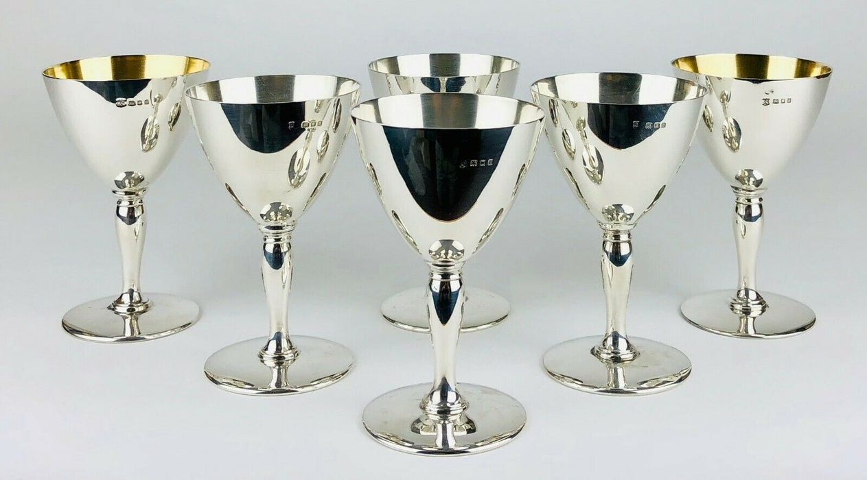 RICHARD COMYNS for TIFFANY & Co. - SET OF SIX SOLID STERLING SILVER GOBLETS, 590g
