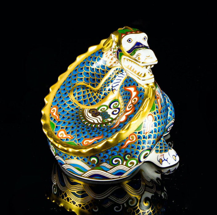 ROYAL CROWN DERBY -DRAGON OF GOOD FORTUNE- LIMITED EDITION PAPERWEIGHT FIGURE & STOPPER