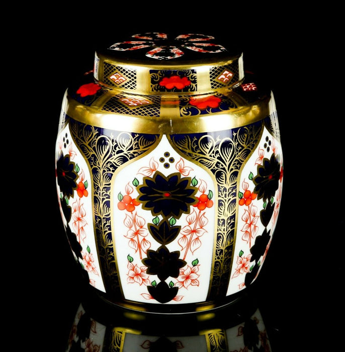 ROYAL CROWN DERBY - JAPANESE OLD IMARI 1128 SOLID GOLD BAND GINGER JAR
