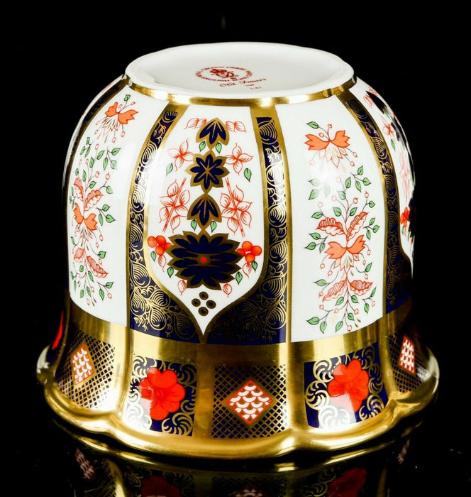 ROYAL CROWN DERBY - OLD IMARI 1128 SOLID GOLD BAND JARDINIERE