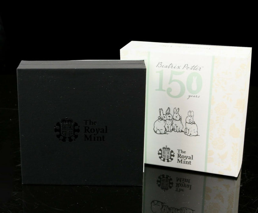 ROYAL MINT -150TH ANNIVERSARY OF BEATRIX POTTER- 2016 SILVER PROOF 50p COIN, BOX