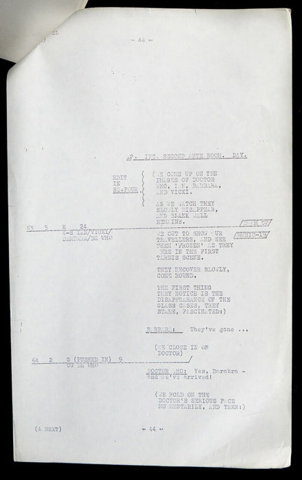 B.B.C DOCTOR WHO 'THE SPACE MUSEUM' 1965 SERIES Q EPISODE 1 SCRIPT BY GLYN JONES