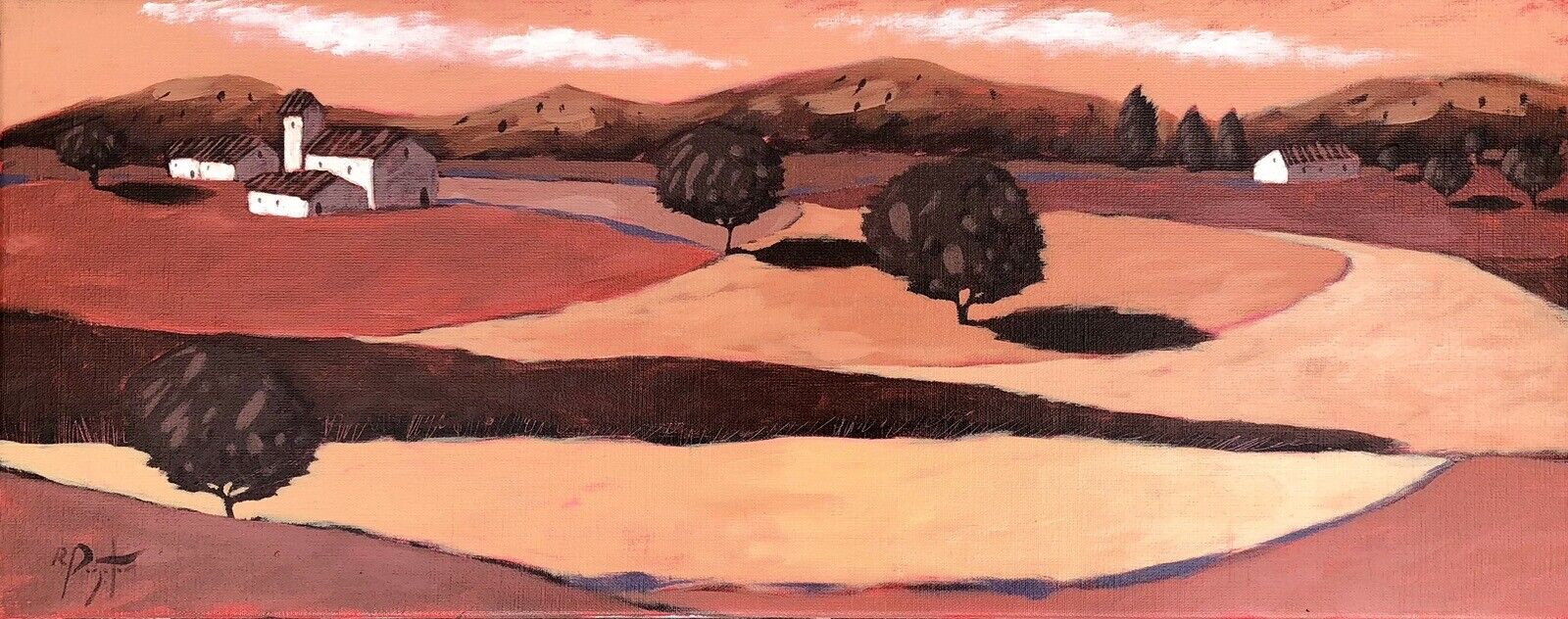 RICHARD PARGETER, CONTINENTAL LANDSCAPE, ACRYLIC ON CANVAS PAINTING