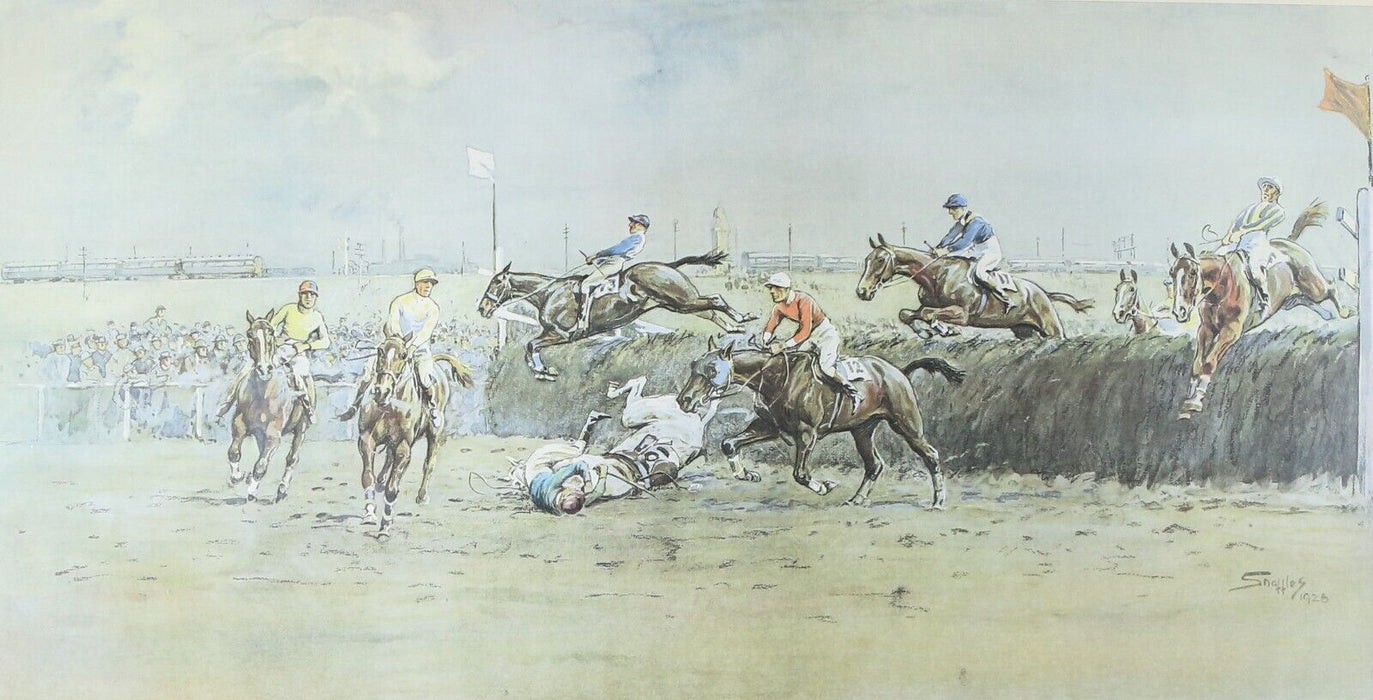 SNAFFLES, CHARLES JOHNSON PAYNE, 'THE GRAND NATIONAL, CANAL TURN', PRINT, SIGNED