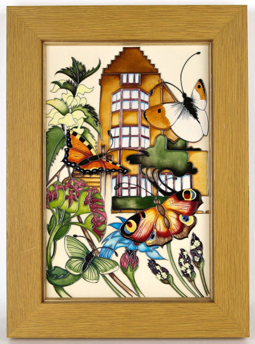 MOORCROFT POTTERY 'CHARTWELL HOUSE' 2012 EMMA BOSSONS BUTTERFLY PLAQUE 74/100