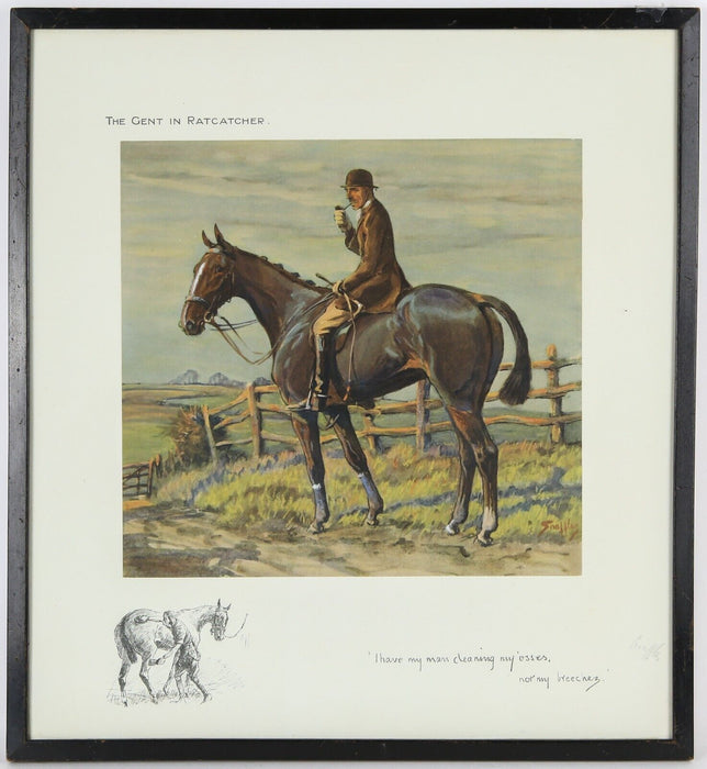 SNAFFLES, CHARLES JOHNSON PAYNE, 'THE GENT IN RAT CATCHER', HORSE PRINT, SIGNED