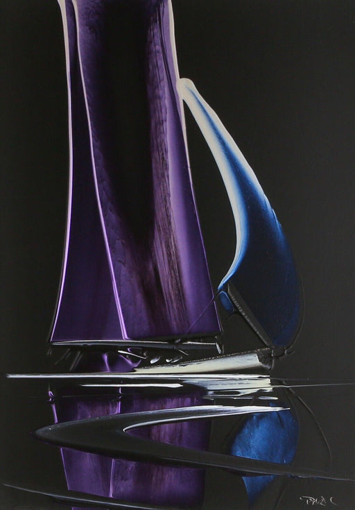 DUNCAN MACGREGOR, 'DEEP PURPLE', SAILING BOAT SEASCAPE, ACRYLIC PAINTING, SIGNED