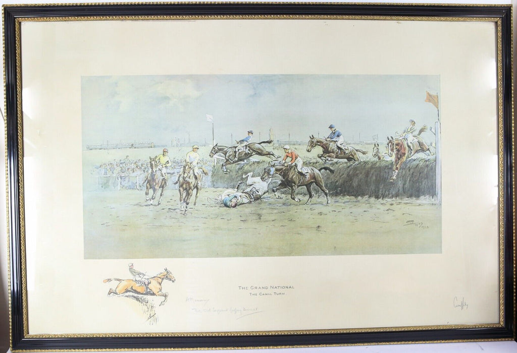 SNAFFLES, CHARLES JOHNSON PAYNE, 'THE GRAND NATIONAL, CANAL TURN', PRINT, SIGNED