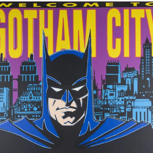 steve kaufman 'batman welcome to gotham city' large limited edition print signed