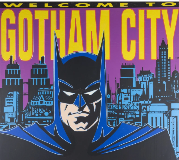 steve kaufman 'batman welcome to gotham city' large limited edition print signed