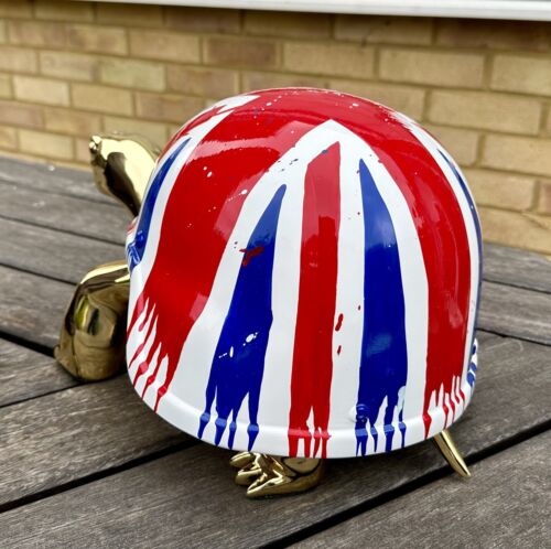 DIEDERIK VAN APPLE 'GOLDEN PEACE TURTLE, UNION JACK' SCULPTURE 59/150, BOX & COA