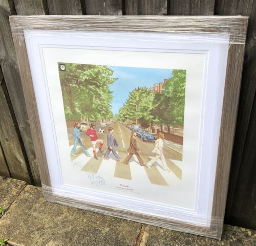 STEWART BECKETT 'EL BEATLE' ABBEY ROAD LIMITED EDITION PRINT, GEORGE BEST SIGNED