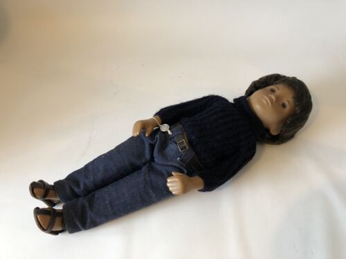 TRENDON SASHA DOLL 'GREGOR' BOY BLUE JUMPER DENIMS JEANS SANDALS, BOXED