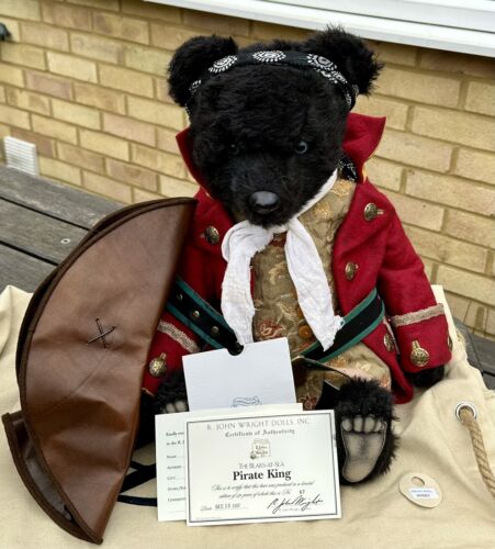 R JOHN WRIGHT 'PIRATE KING' LARGE LIMITED EDITION TEDDY BEAR AT SEA 67/250 & COA