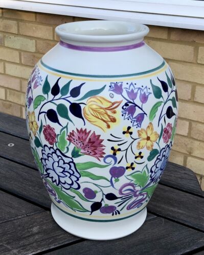 NELLIE BLACKMORE for POOLE POTTERY - LARGE 'BN' OVOID FLORAL FLOWER FOLIAGE VASE