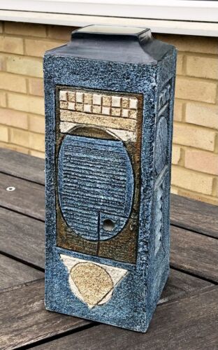 AVRIL BENNETT for TROIKA CORNWALL POTTERY LARGE COLUMN RECTANGLE SHOULDERED VASE