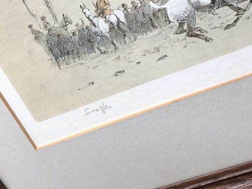 SNAFFLES, CHARLES JOHNSON PAYNE, 'A POINT TO POINT', HAND-COLOURED PRINT, SIGNED
