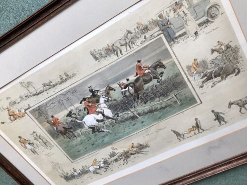 SNAFFLES, CHARLES JOHNSON PAYNE, 'A POINT TO POINT', HAND-COLOURED PRINT, SIGNED