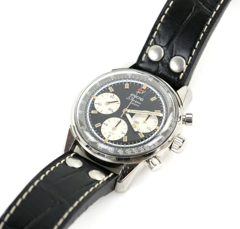 ENICAR SHERPA GRAPH 300 - 1960's JIM CLARK CHRONOGRAPH MANUAL VALJOUX WATCH