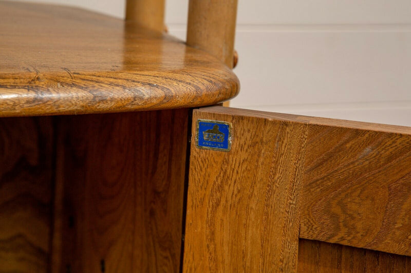 1960's ERCOL BLUE LABEL BEECH/ELM GIRAFFE ROOM DIVIDER BOOKCASE No. 363