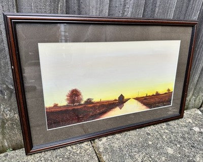 LAURENCE ROCHE, 'EVENING LIGHT', 1988 ABANDONED SCENE, ORIGINAL PAINTING, SIGNED