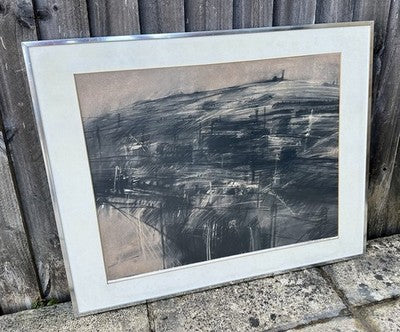 DAVID BLACKBURN, 'INDUSTRIAL LANDSCAPE', 1979 ABSTRACT ORIGINAL PASTEL, SIGNED