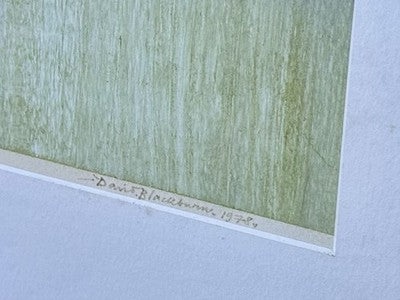 DAVID BLACKBURN - 1978 GREEN ABSTRACT ORIGINAL PASTEL, SIGNED