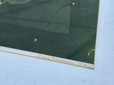 DAVID BLACKBURN, 'COASTAL - BUTTERFLY GREEN', 1976 ABSTRACT PASTEL, SIGNED