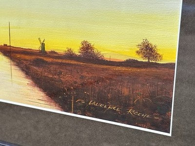 LAURENCE ROCHE, 'EVENING LIGHT', 1988 ABANDONED SCENE, ORIGINAL PAINTING, SIGNED