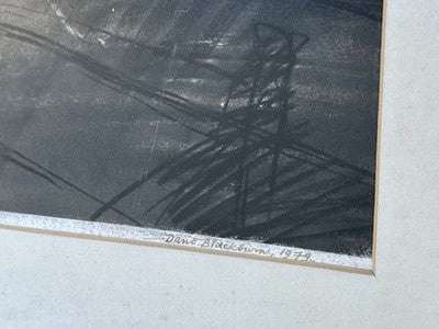 DAVID BLACKBURN, 'INDUSTRIAL LANDSCAPE', 1979 ABSTRACT ORIGINAL PASTEL, SIGNED