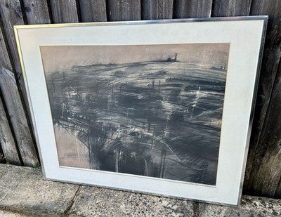DAVID BLACKBURN, 'INDUSTRIAL LANDSCAPE', 1979 ABSTRACT ORIGINAL PASTEL, SIGNED