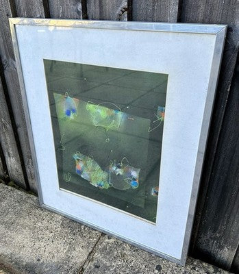 DAVID BLACKBURN, 'COASTAL - BUTTERFLY GREEN', 1976 ABSTRACT PASTEL, SIGNED