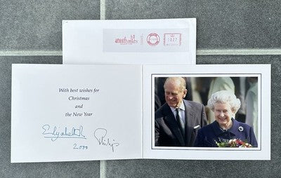 HM QUEEN ELIZABETH & PRINCE PHILIP HAND SIGNED 2000 ROYAL CHRISTMAS CARD
