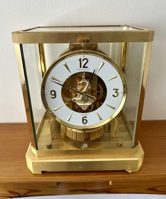 JAEGER LECOULTRE ATMOS BRASS/GLASS 528-8 CALIBRE BRACKET MANTEL CLOCK NO. 331880