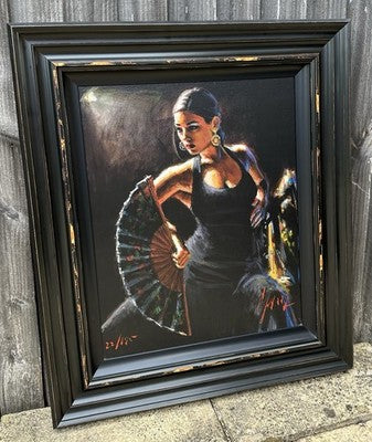 FABIAN PEREZ, 'CELINA CON ABANICO', LIMITED EDITION CANVAS PRINT 22/195 & COA