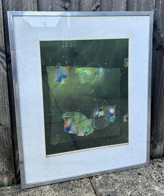 DAVID BLACKBURN, 'COASTAL - BUTTERFLY GREEN', 1976 ABSTRACT PASTEL, SIGNED