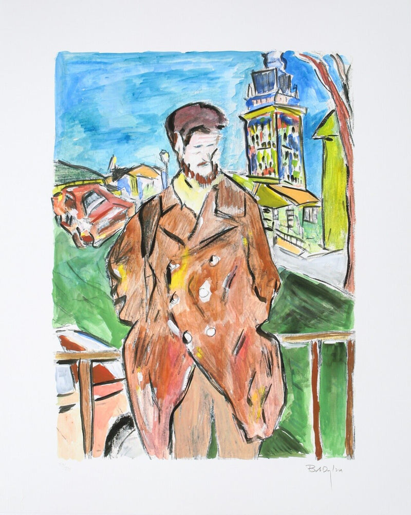 BOB DYLAN 'MAN ON A BRIDGE' LIMITED EDITION DRAWN BLANK SERIES PRINT 2008 SIGNED