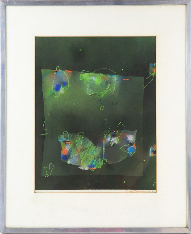 DAVID BLACKBURN, 'COASTAL - BUTTERFLY GREEN', 1976 ABSTRACT PASTEL, SIGNED