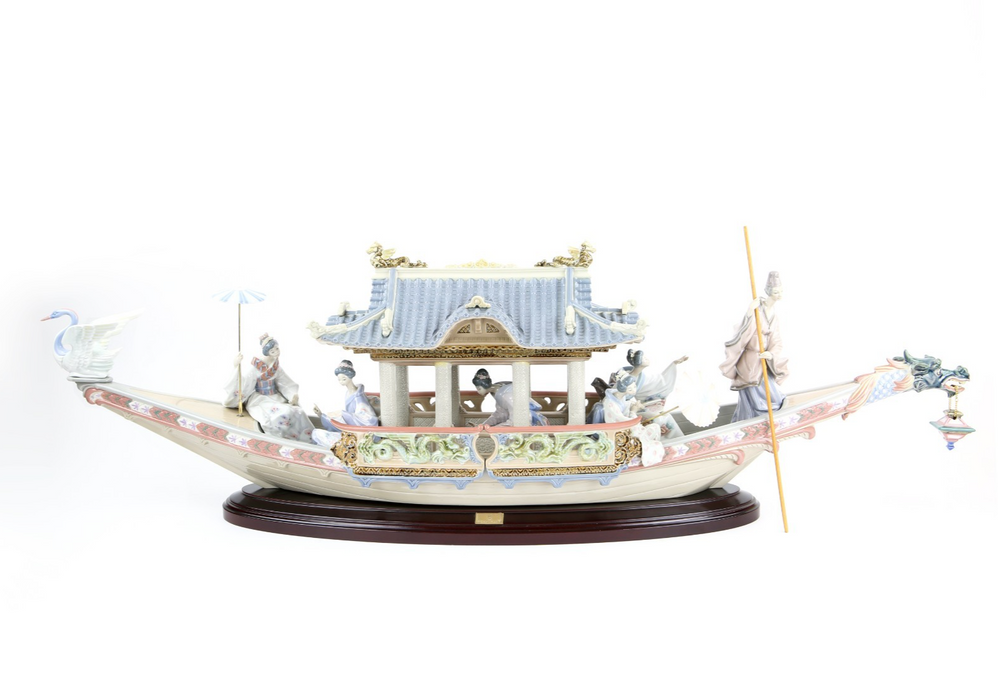 LLADRO 'KITAKAMI CRUISE' 1605 LARGE LIMITED EDITION BOAT FIGURE 236/500 & COA