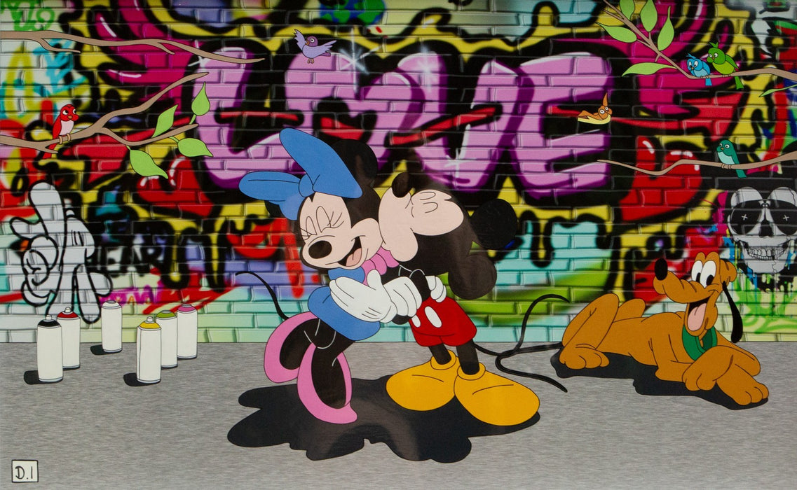 DYLAN IZAAK, 'MICKEY & MINNIE LOVE', DISNEY GRAFFITI, ORIGINAL PAINTING, SIGNED