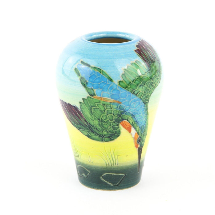 SALLY TUFFIN for DENNIS CHINAWORKS - KINGFISHER BIRD TUBELINED OVOID VASE