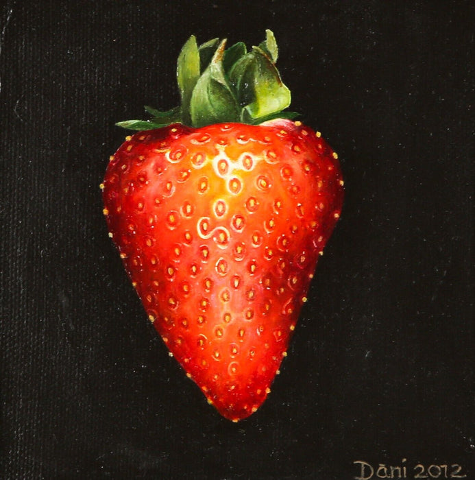 DANI HUMBERSTONE, 'BIG RED STRAWBERRY', 2012, STILL LIFE OIL PAINTING, SIGNED