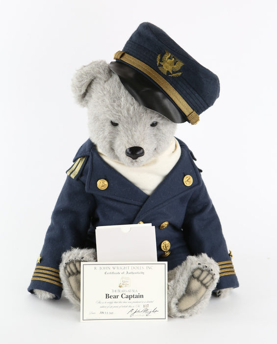 R JOHN WRIGHT - 'BEAR CAPTAIN' LARGE LIMITED EDITION TEDDY BEAR AT SEA 137/250