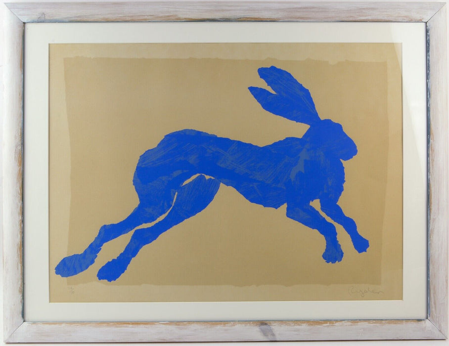 SOPHIE RYDER, 'BLUE HARE', LIMITED EDITION SCREEN PRINT 24/70, SIGNED