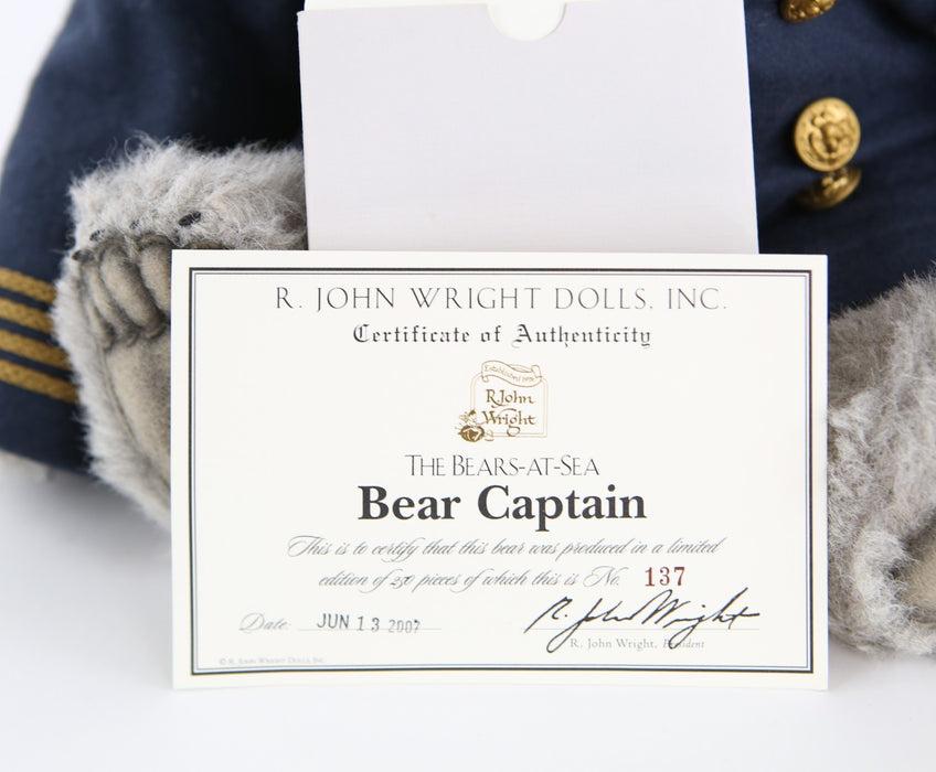 R JOHN WRIGHT - 'BEAR CAPTAIN' LARGE LIMITED EDITION TEDDY BEAR AT SEA 137/250
