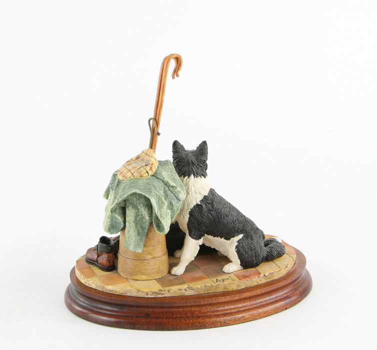 BORDER FINE ARTS 'A LONG DAY AHEAD' COLLIE DOGS FIGURE TABLEAU B0037, BOXED COA