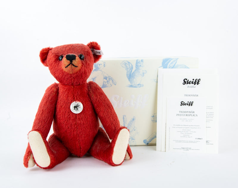 STEIFF 'TEDDYBÄR 1912/13 REPLICA' LIMITED EDITION RED GROWLER TEDDY BEAR 408793